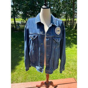 Vintage Denim Jacket With UAW Local 933 Patch Adult Size XL 100% Cotton Made In